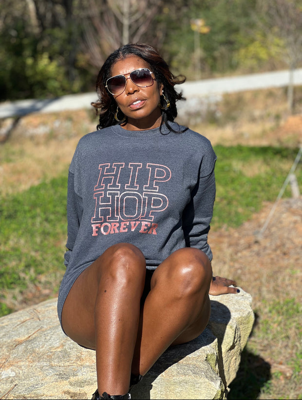 HIP HOP FOREVER HEATHER GRAY/ROSE GOLD SWEATSHIRT