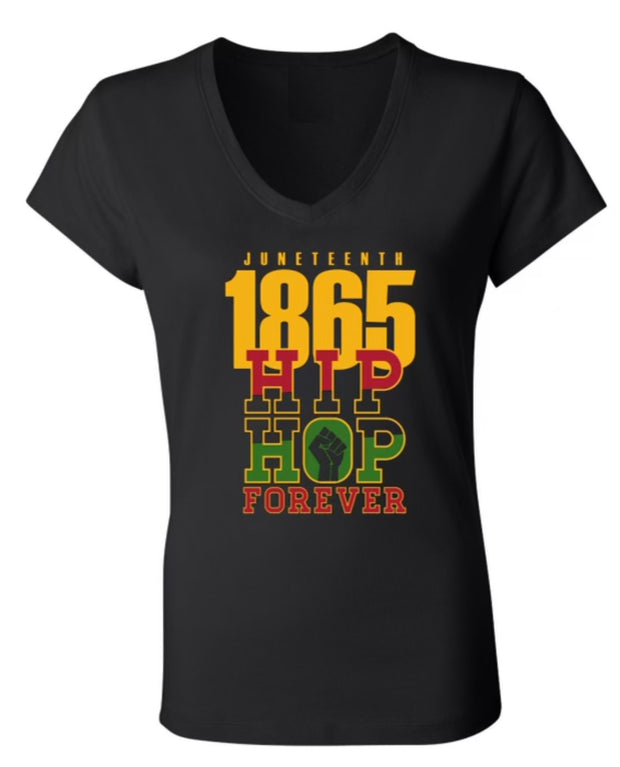 Heritage Black Female V-Neck Tee Shirt